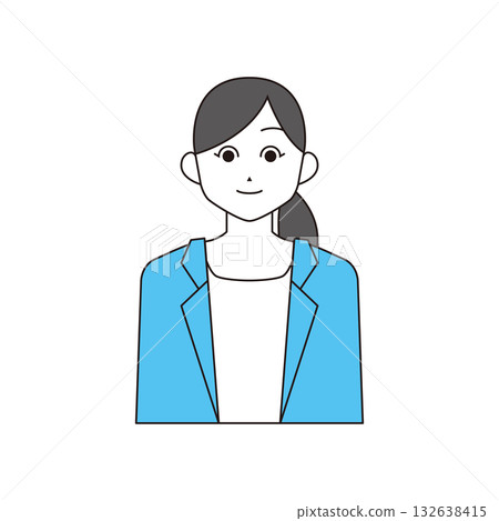 A woman in a suit with a smiling face A woman in a suit with a smiling face 132638415