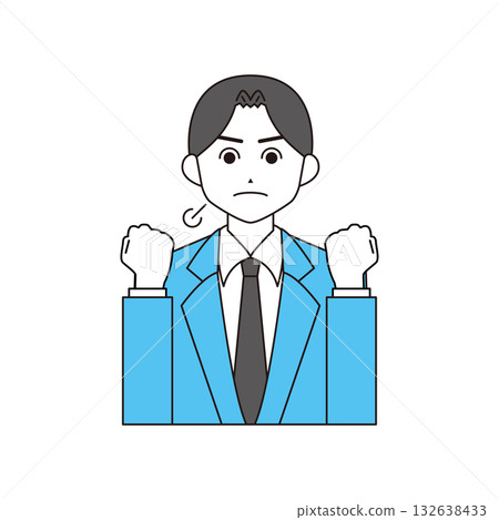 一名身穿西裝的男子揮舞拳頭 一名身穿西裝的男子揮舞拳頭 132638433