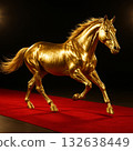 Golden horse galloping to success 132638449