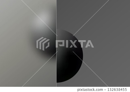 Minimalist abstraction with vertical division and two contrasting gray spheres. Eps 10 Minimalist abstraction with vertical division and two contrasting gray spheres. Eps 10 132638455