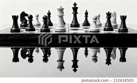 Chessboard Reflection Mirror Abstract Creative Photography 132638503