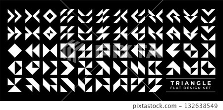 Set of triangle line abstract shape icon design 132638549