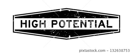 Grunge black high potential word hexagon seal stamp on white background Grunge black high potential word hexagon seal stamp on white background 132638753