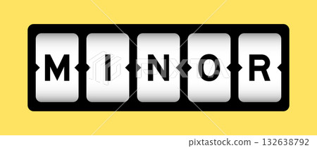 Black color in word minor on slot banner with yellow color background Black color in word minor on slot banner with yellow color background 132638792