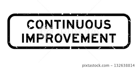 Grunge black continuous improvement word rubber square seal stamp on white background Grunge black continuous improvement word rubber square seal stamp on white background 132638814