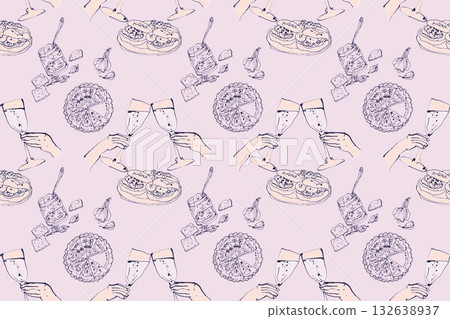 Pink Bistro Background 132638937