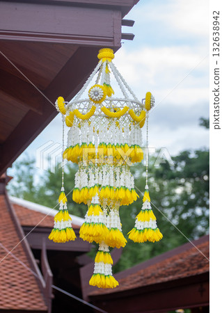 Traditional Thai Flower Chandelier Decoration 132638942