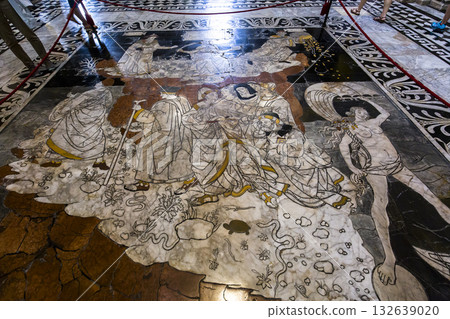 The pavement of Siena cathedral, Siena, Italy The pavement of Siena cathedral, Siena, Italy 132639020