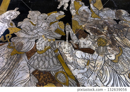 The pavement of Siena cathedral, Siena, Italy The pavement of Siena cathedral, Siena, Italy 132639056