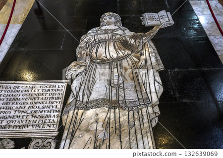 The pavement of Siena cathedral, Siena, Italy 132639069
