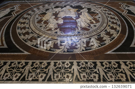 The pavement of Siena cathedral, Siena, Italy The pavement of Siena cathedral, Siena, Italy 132639071