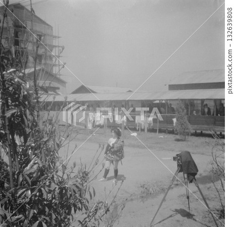 Old photo taken in 1939, during the Second Sino-Japanese War, in Shanghai, Republic of China, showing actors at a Japanese military amusement park Old photo taken in 1939, during the Second Sino-Japanese War, in Shanghai, Republic of China, showing actors at a Japanese military amusement park 132639808