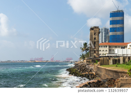 Coastal landscape of Colombo, Sri Lanka. A scenic coastal scene 132639937
