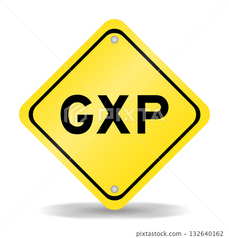 Yellow color transportation sign with word GXP on white background 132640162