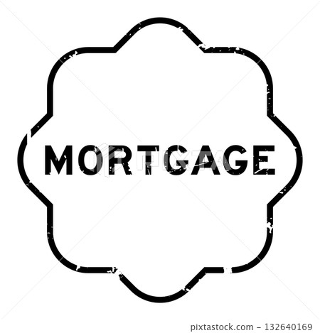 Grunge black mortgage word square rubber seal stamp on white background 132640169