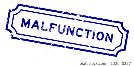Grunge blue malfunction word rubber seal stamp on white background 132640237