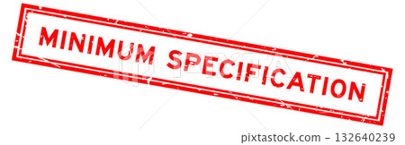 Grunge red minimum specification word square rubber seal stamp on white background Grunge red minimum specification word square rubber seal stamp on white background 132640239