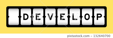 Black color in word develop on slot banner with yellow color background 132640700
