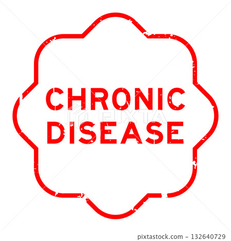 Grunge red chronic disease word square rubber seal stamp on white background 132640729