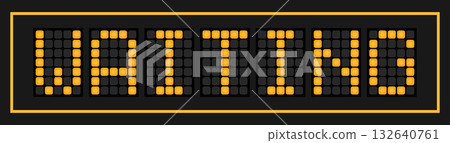 Orange color led banner in word waiting on black background 132640761