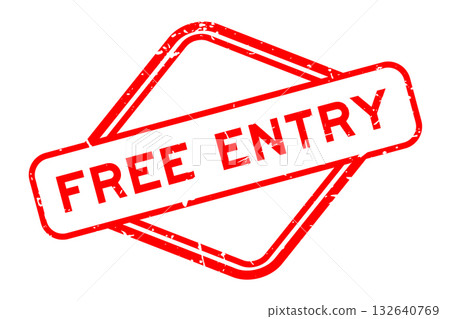 Grunge red free entry word rubber seal stamp on white background Grunge red free entry word rubber seal stamp on white background 132640769