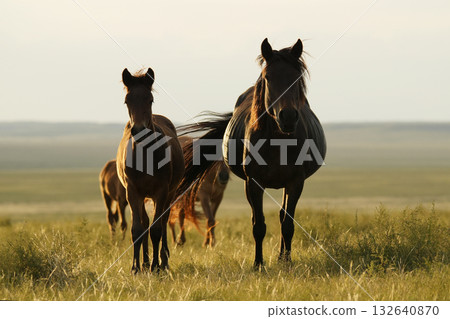 Mongolian horses 132640870