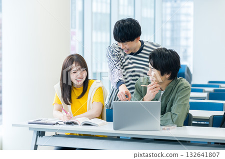 College students taking classes in the classroom 132641807