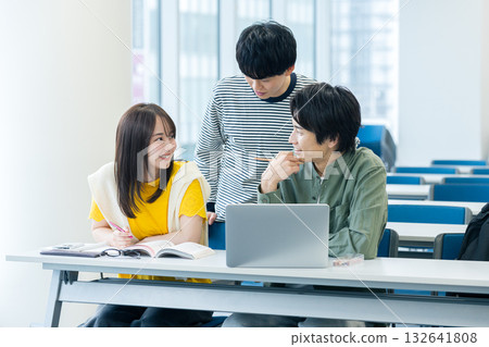 College students taking classes in the classroom College students taking classes in the classroom 132641808