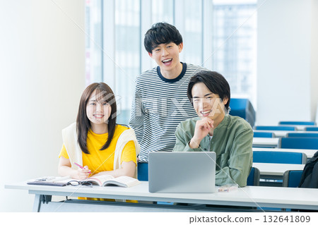 College students taking classes in the classroom 132641809