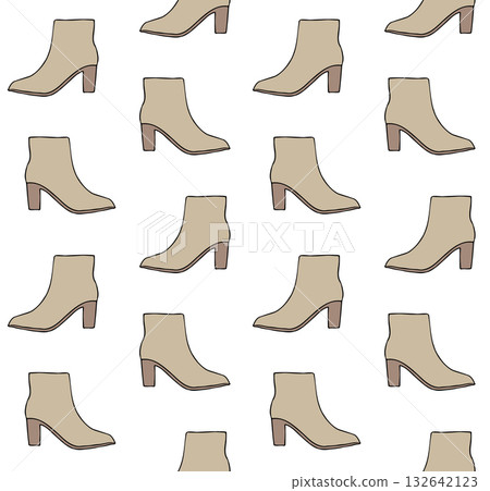 Vector seamless pattern of hand drawn ankle boot Vector seamless pattern of hand drawn ankle boot 132642123