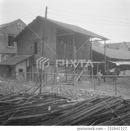 Old photo, 1939, Japanese military stables in Hankou (now Wuhan), Republic of China, during the Second Sino-Japanese War Old photo, 1939, Japanese military stables in Hankou (now Wuhan), Republic of China, during the Second Sino-Japanese War 132642127