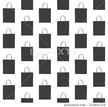 Vector seamless pattern of hand drawn craft bag Vector seamless pattern of hand drawn craft bag 132642129