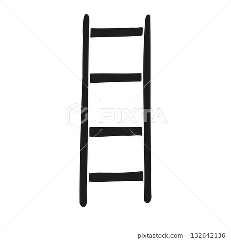 Vector hand drawn sketch doodle stairs silhouette 132642136