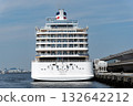 The new luxury passenger ship Asuka III docked at Osanbashi Pier in Yokohama Port before the start of its commercial voyage. 132642212