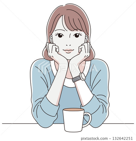 一位女士臉頰貼 132642251