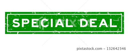 Grunge green special deal word square rubber seal stamp on white background Grunge green special deal word square rubber seal stamp on white background 132642346