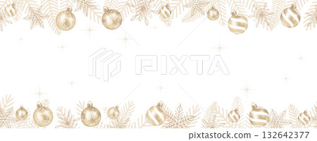 Christmas ball seamless background with text space 132642377