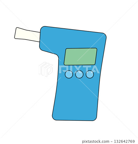 Illustration of an alcohol detector / Breathalyzer test equipment / Breathalyzer 132642769