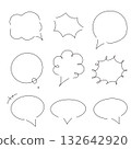 Hand-drawn speech bubble set 132642920