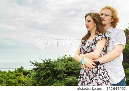 Couple enjoying their romantic date outside Couple enjoying their romantic date outside 132643062