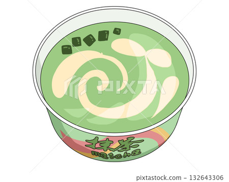 Illustration of matcha cup ice cream (matcha sweets 10) 132643306