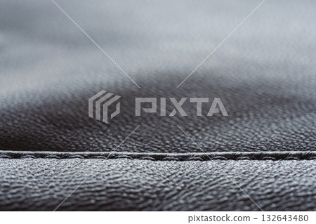 Closeup full grain gray brown leather clothes background 132643480