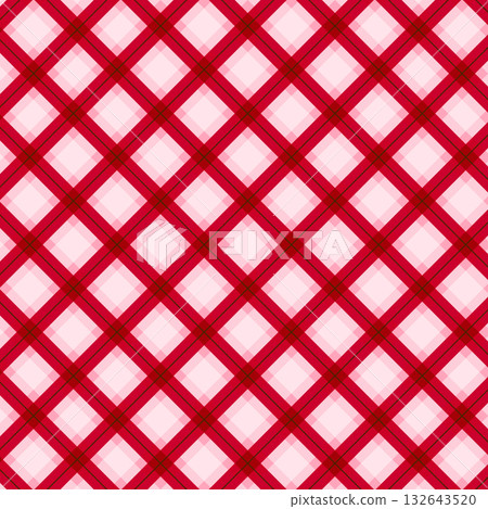 A soft and cute tartan check pattern background with red and pink lines crossing diagonally A soft and cute tartan check pattern background with red and pink lines crossing diagonally 132643520