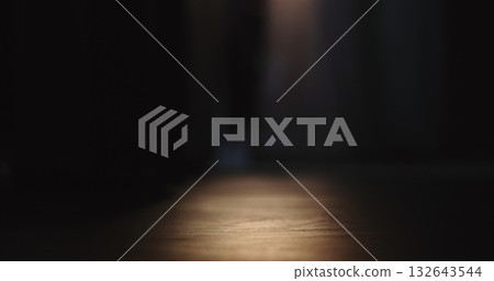 low angle shot of interior with sunset light 132643544