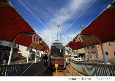 電車停靠在車站 132644368