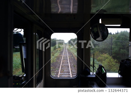 Looking forward from inside the train Looking forward from inside the train 132644371