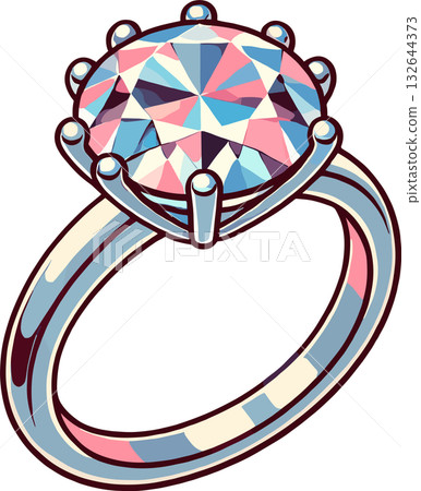 粉紅鑽戒指插圖 粉紅鑽戒指插圖 132644373
