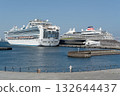 Diamond Princess and Asuka III moored at Osanbashi Pier in Yokohama 132644437