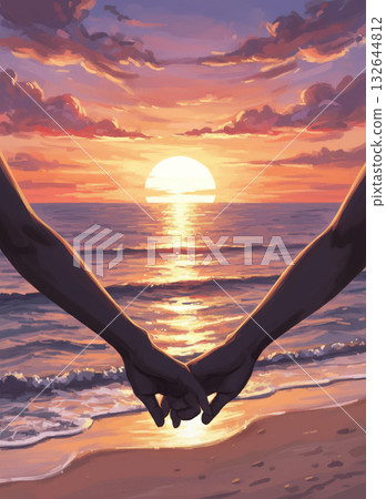 Couples and sunset Couples and sunset 132644812