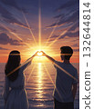 Couples and sunset 132644814